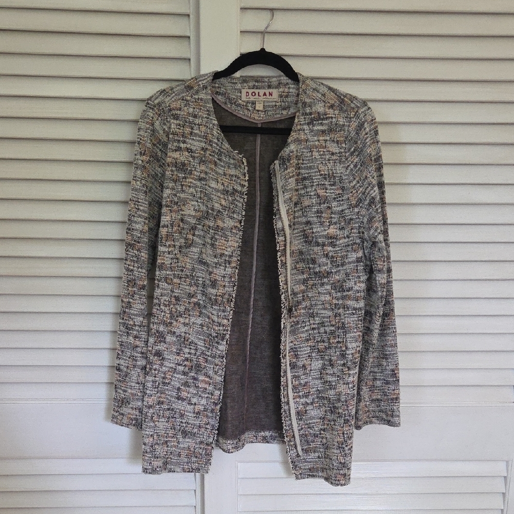 Dolan Women's Gray and Brown Cardigan Sweater